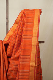 Orange Raw Silk Saree - SRORSS986
