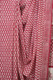 Red HBP Cotton Saree - SRRCS3358