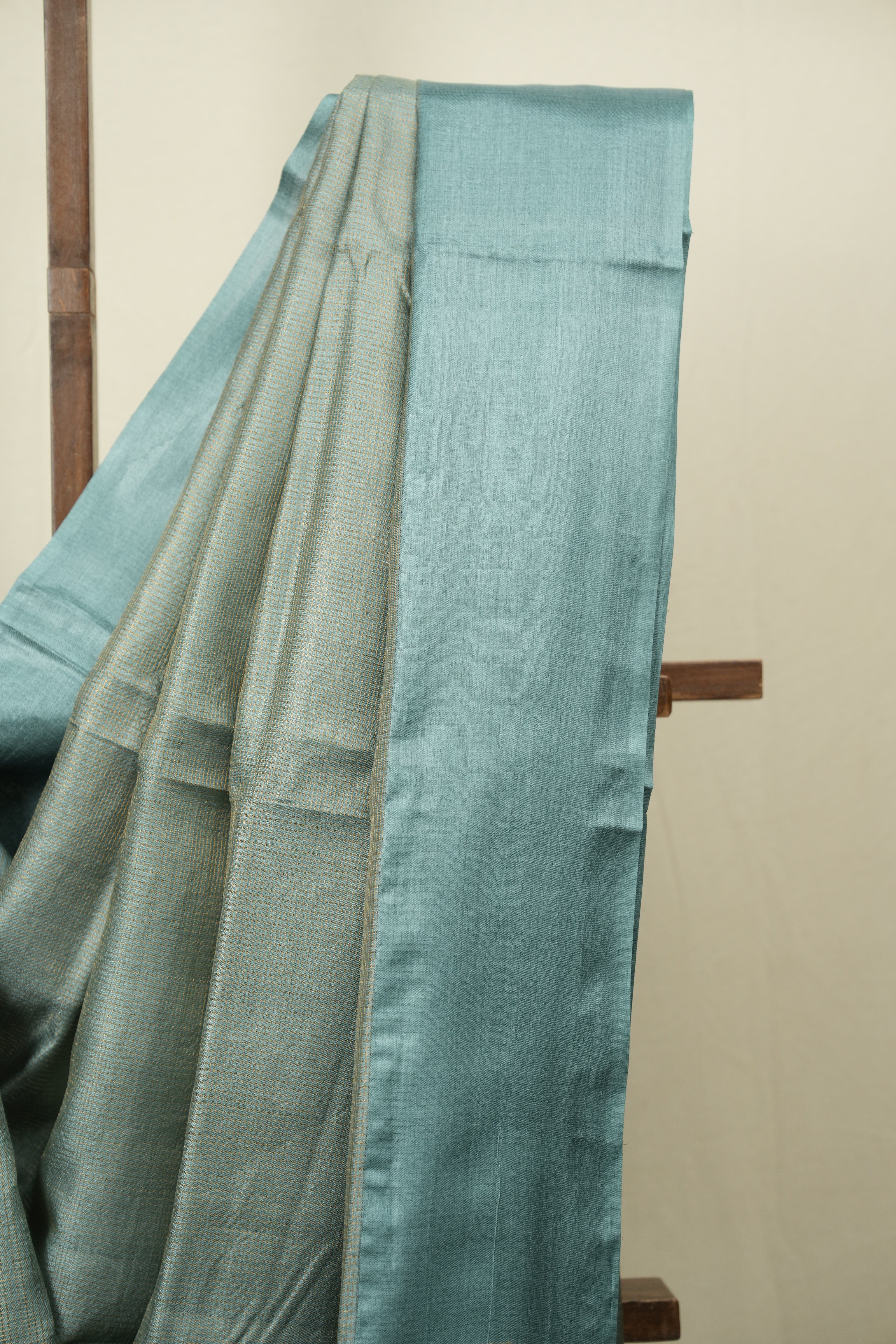 Teal Tussar Silk Saree - SRTTSS1929