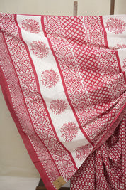 Red HBP Cotton Saree - SRRCS3358
