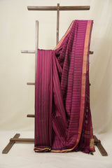 Magenta Raw Silk Saree - SRMRSS987