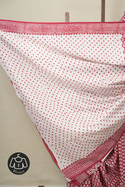 Red HBP Cotton Saree - SRRCS3358