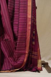 Magenta Raw Silk Saree - SRMRSS987