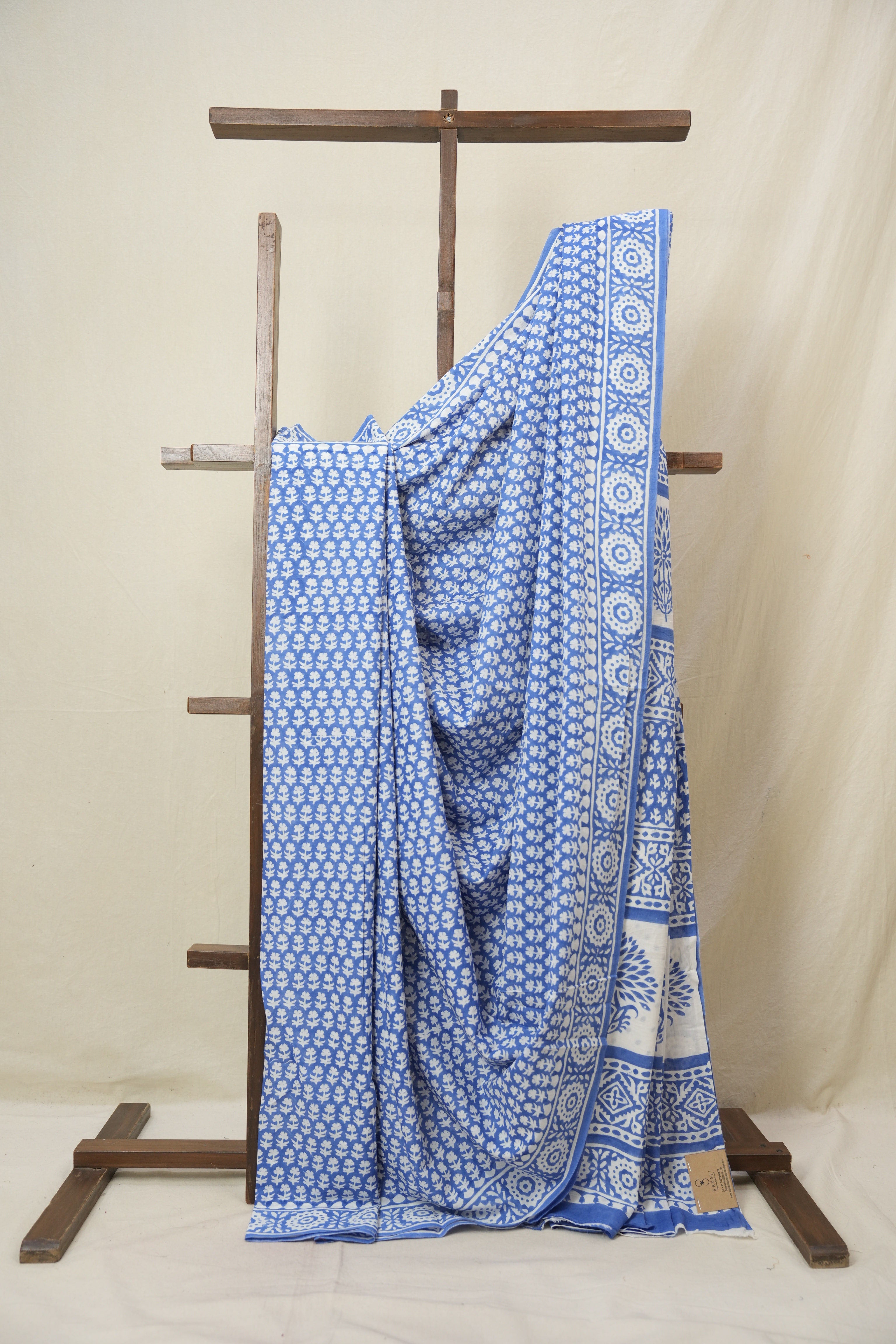 Sky Blue HBP Cotton Saree - SRSBCS3359