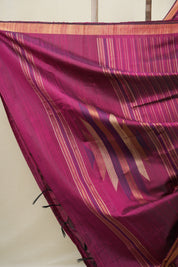 Magenta Raw Silk Saree - SRMRSS987