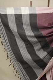 Maroon Small Checks Cotton Patteda Anchu Saree - SRMPAS170