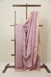 Peach Cotton Silk Saree With Maheshwari Border - SRPCSS1521