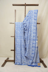 Indigo Blue HBP Cotton Saree - SRIBCS3362