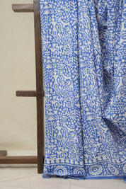 Indigo Blue HBP Cotton Saree - SRIBCS3362