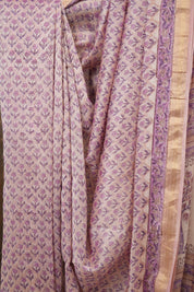 Peach Cotton Silk Saree With Maheshwari Border - SRPCSS1521