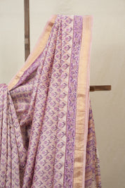 Peach Cotton Silk Saree With Maheshwari Border - SRPCSS1521