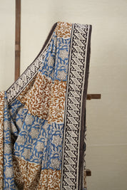 Sea Blue White HBP Cotton Saree - SRSBWS2837