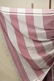 Dusty Pink Small Checks Cotton Patteda Anchu Saree-SRDPCPAS153