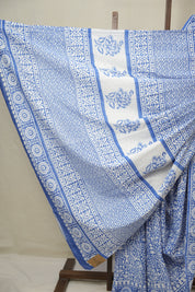 Indigo Blue HBP Cotton Saree - SRIBCS3362