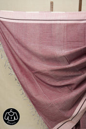 Dusty Pink Small Checks Cotton Patteda Anchu Saree-SRDPCPAS153