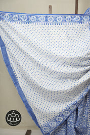 Indigo Blue HBP Cotton Saree - SRIBCS3362