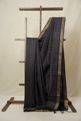 Blue Raw Silk Saree - SRBRSS990
