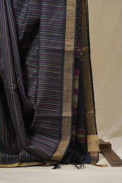 Blue Raw Silk Saree - SRBRSS990