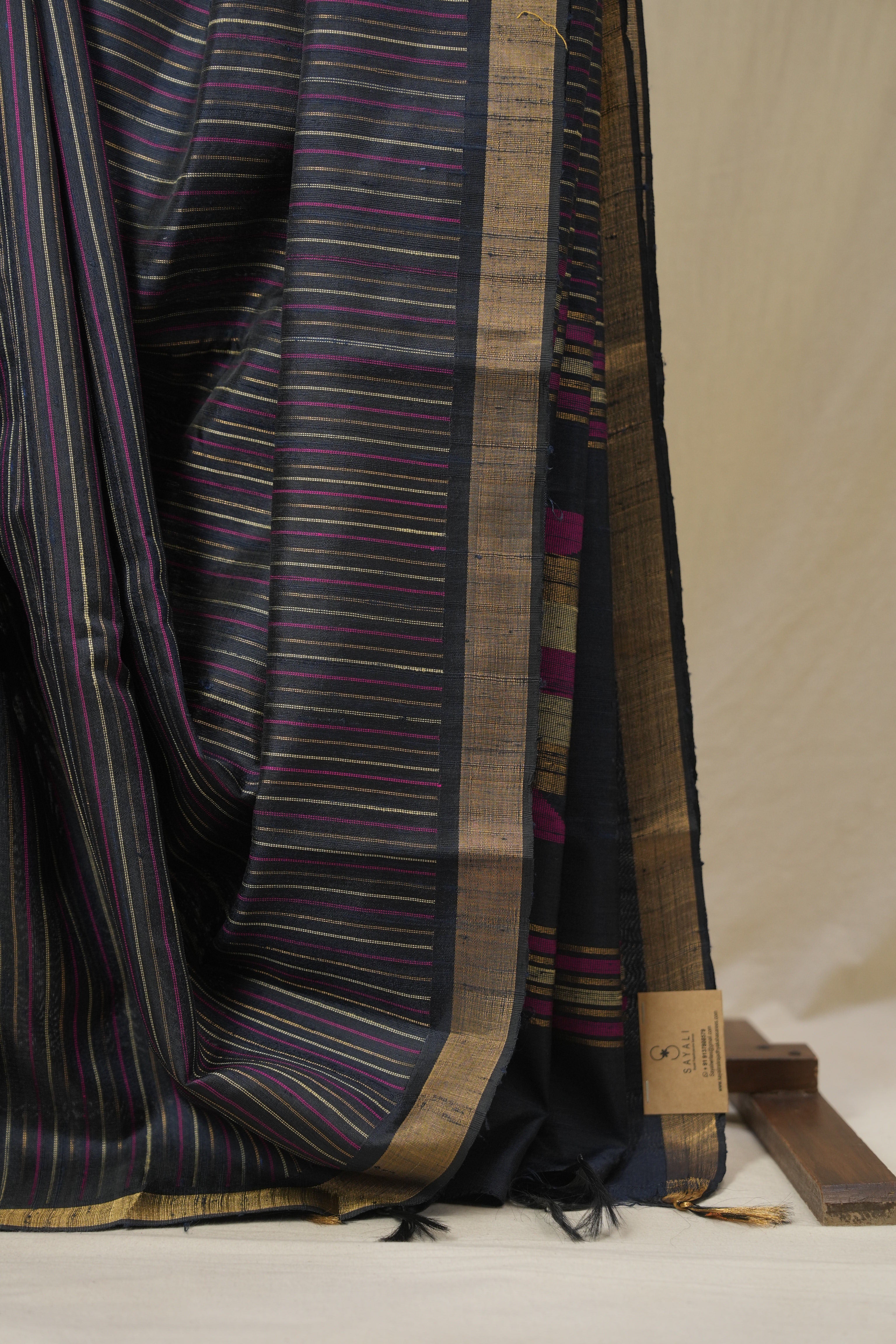 Blue Raw Silk Saree - SRBRSS990