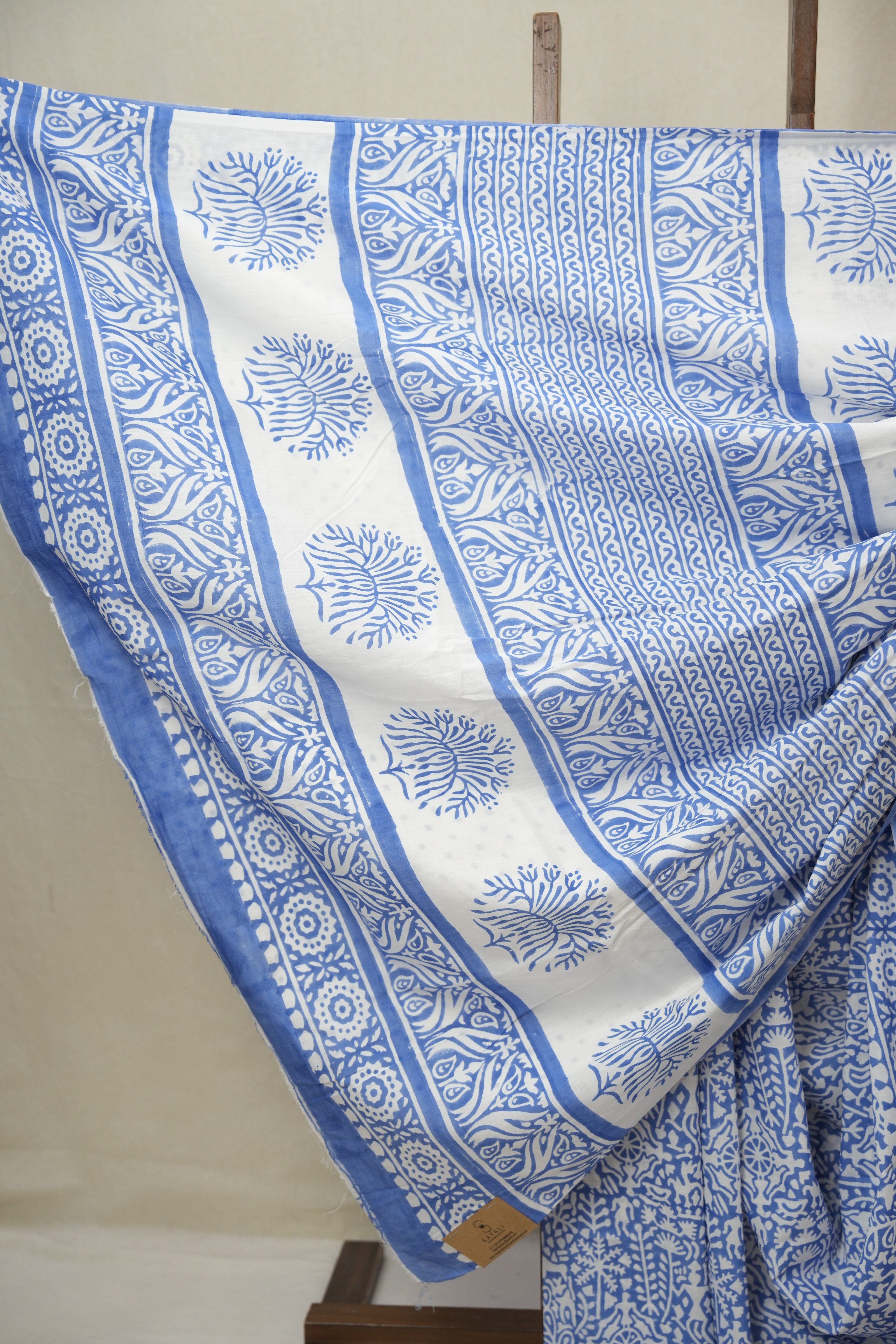 Deep Blue HBP Cotton Saree - SRSDBCS3360