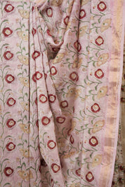 Baby Pink Cotton Silk Saree With Maheshwari Border - SRBPCSS1519