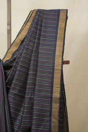 Blue Raw Silk Saree - SRBRSS990