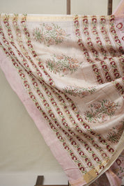 Baby Pink Cotton Silk Saree With Maheshwari Border - SRBPCSS1519