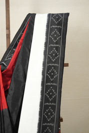 Black-White Pochampalli Silk Ikat Saree - SRBWPSIS252
