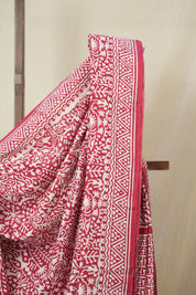 Red HBP Cotton Saree - SRRCS3357