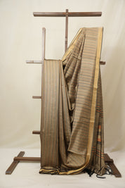 Brown Raw Silk Saree - SRBRSS991