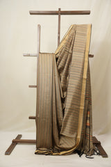 Brown Raw Silk Saree - SRBRSS991