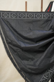 Black-White Pochampalli Silk Ikat Saree - SRBWPSIS252