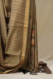 Brown Raw Silk Saree - SRBRSS991