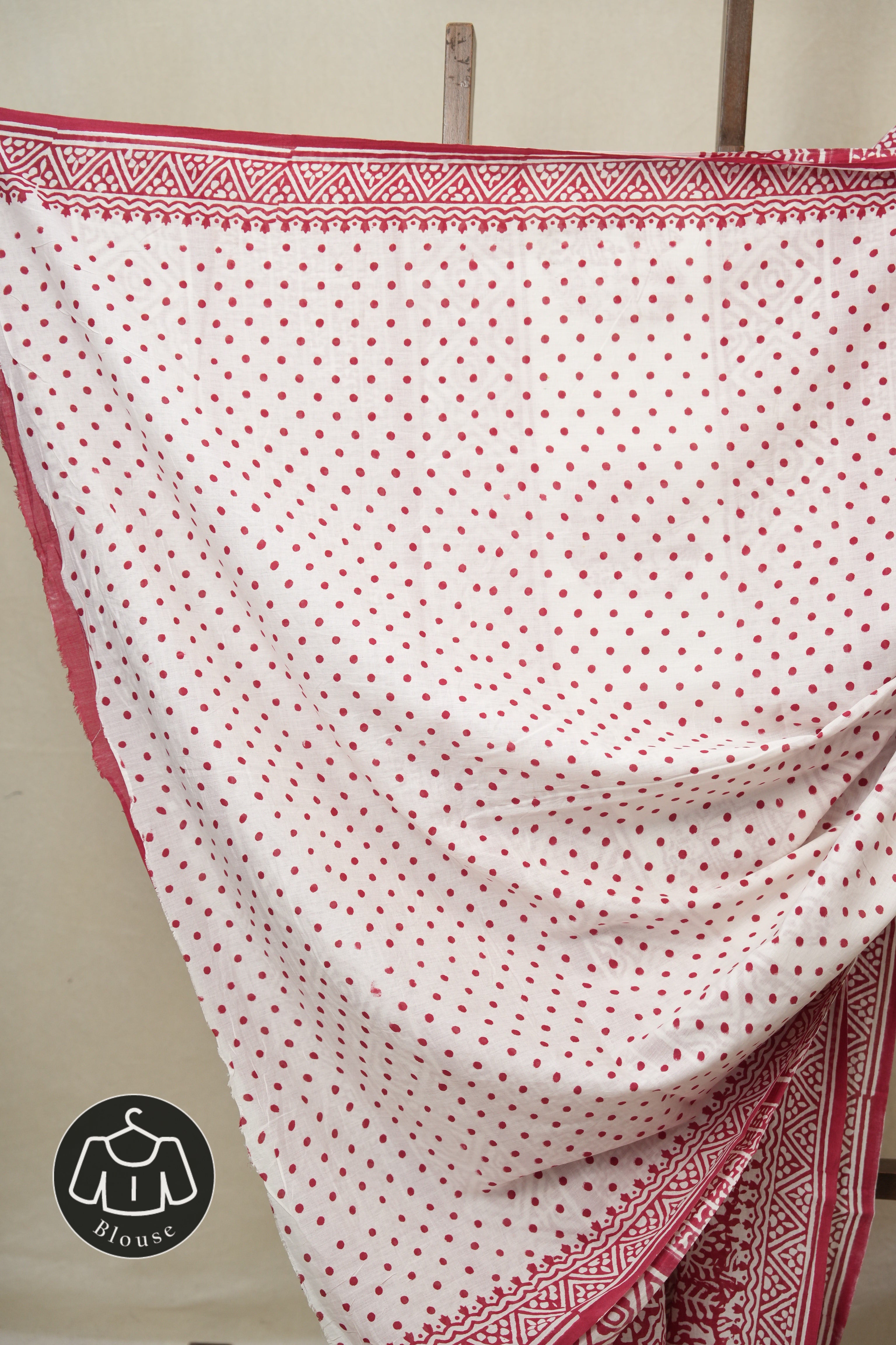 Red HBP Cotton Saree - SRRCS3357