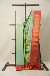 Dual Tone Green Gadwal Silk Saree - SRDTGGSS613