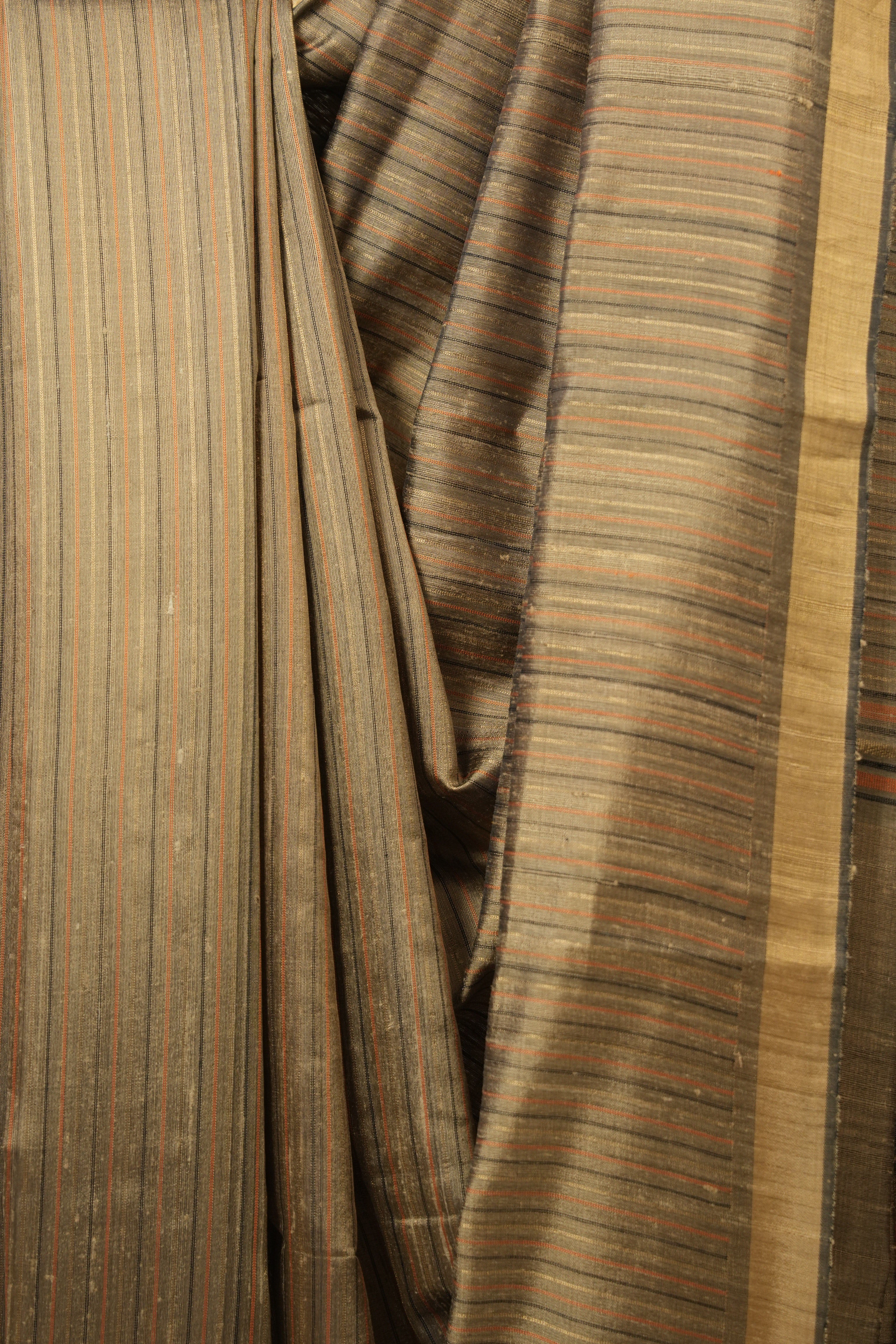 Brown Raw Silk Saree - SRBRSS991