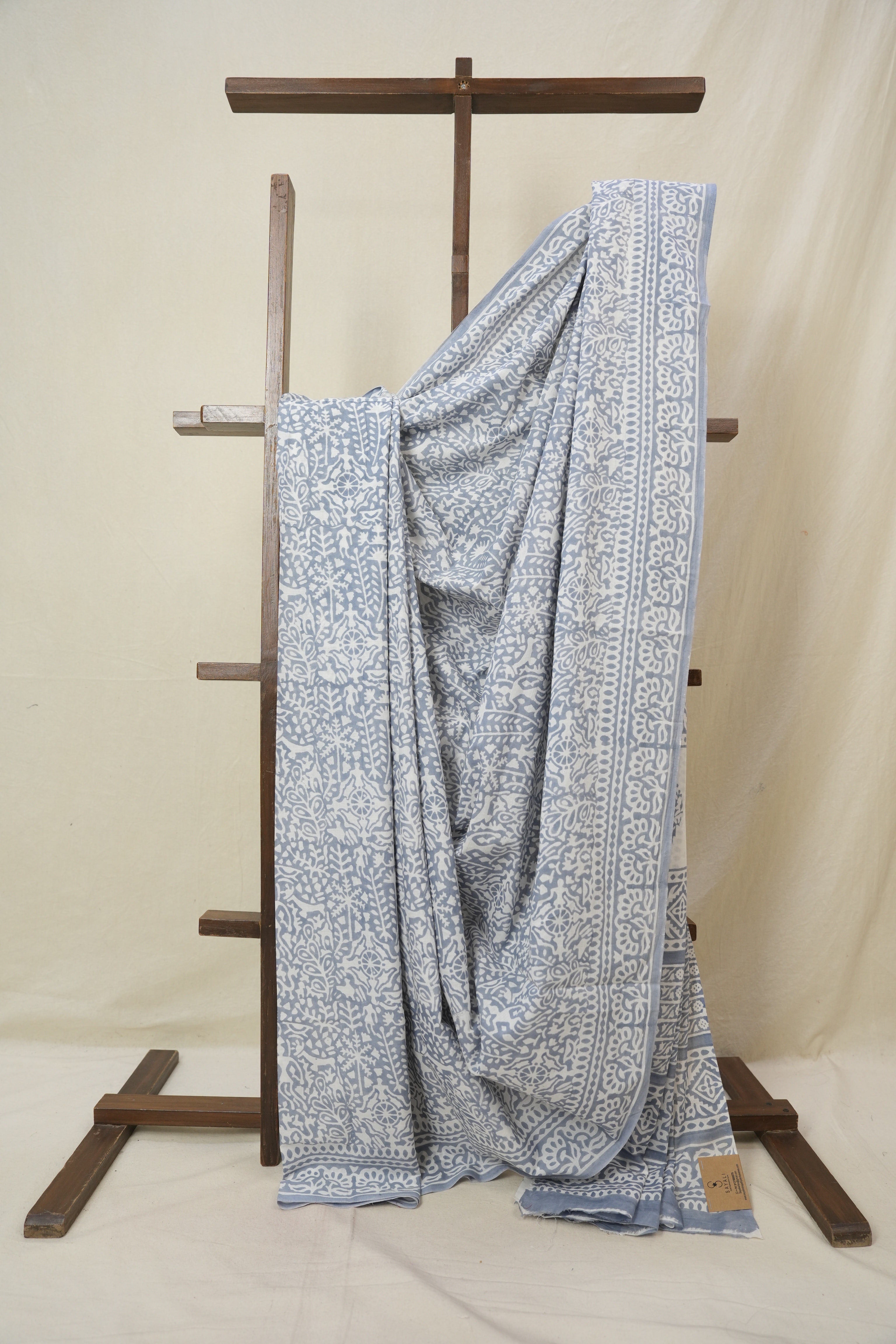 Light Blue HBP Cotton Saree - SRLBCS3356