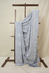 Light Blue HBP Cotton Saree - SRLBCS3356