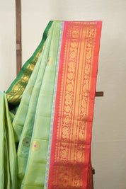 Dual Tone Green Gadwal Silk Saree - SRDTGGSS613