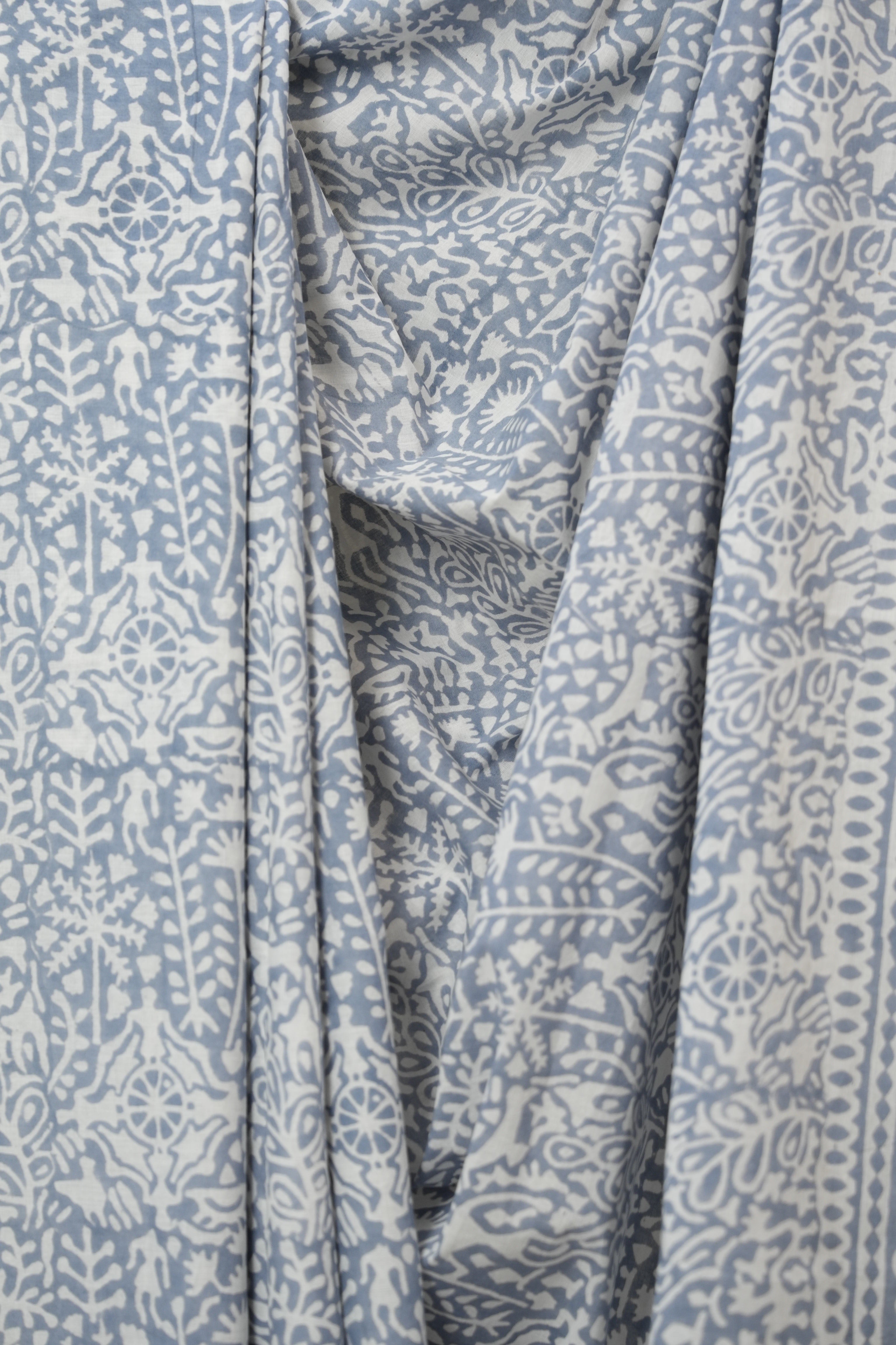 Light Blue HBP Cotton Saree - SRLBCS3356