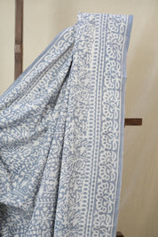 Light Blue HBP Cotton Saree - SRLBCS3356