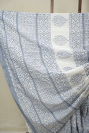 Light Blue HBP Cotton Saree - SRLBCS3356