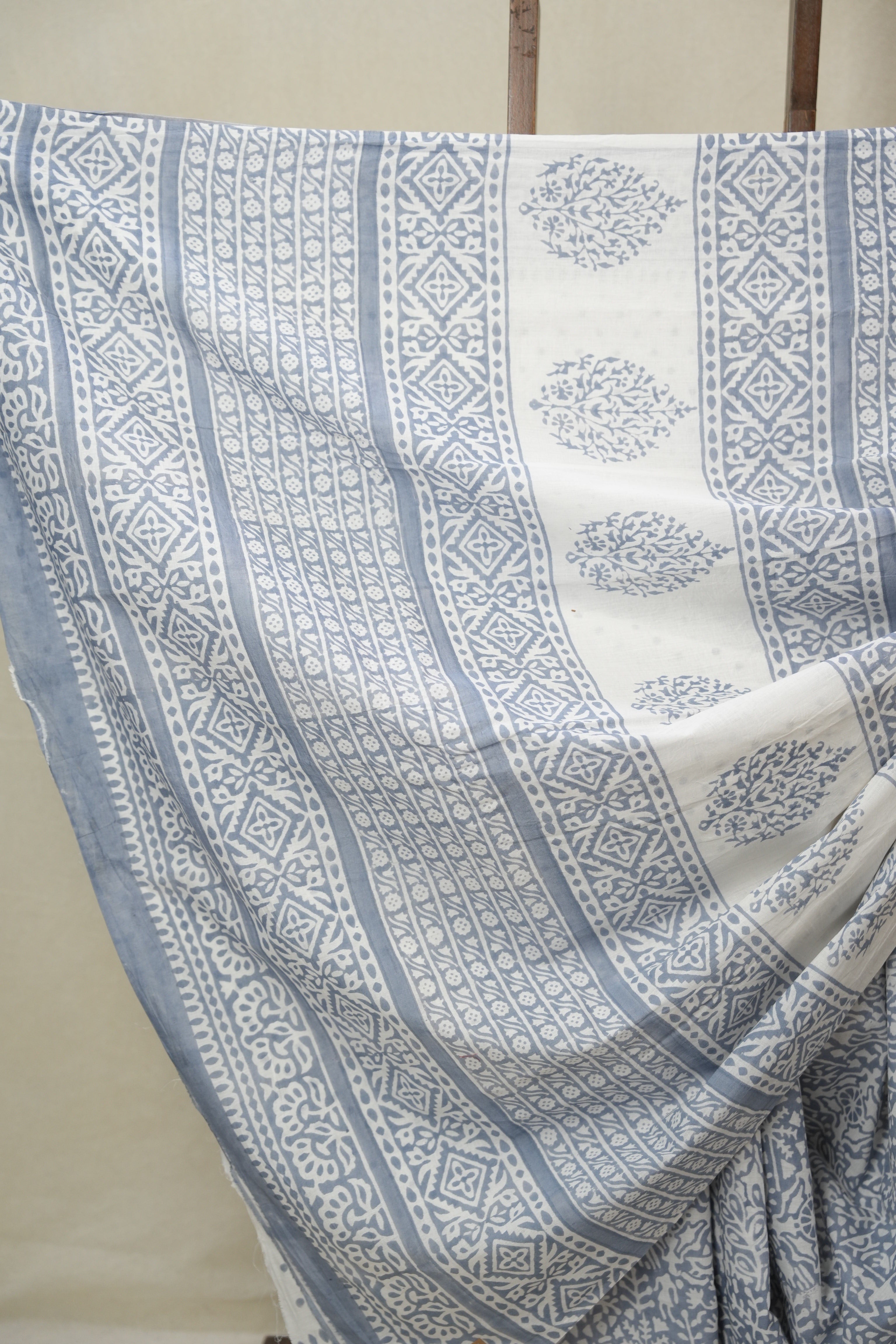 Light Blue HBP Cotton Saree - SRLBCS3356