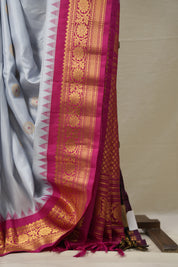 Tinted Blue Gadwal Silk Saree - SRTBGSS612