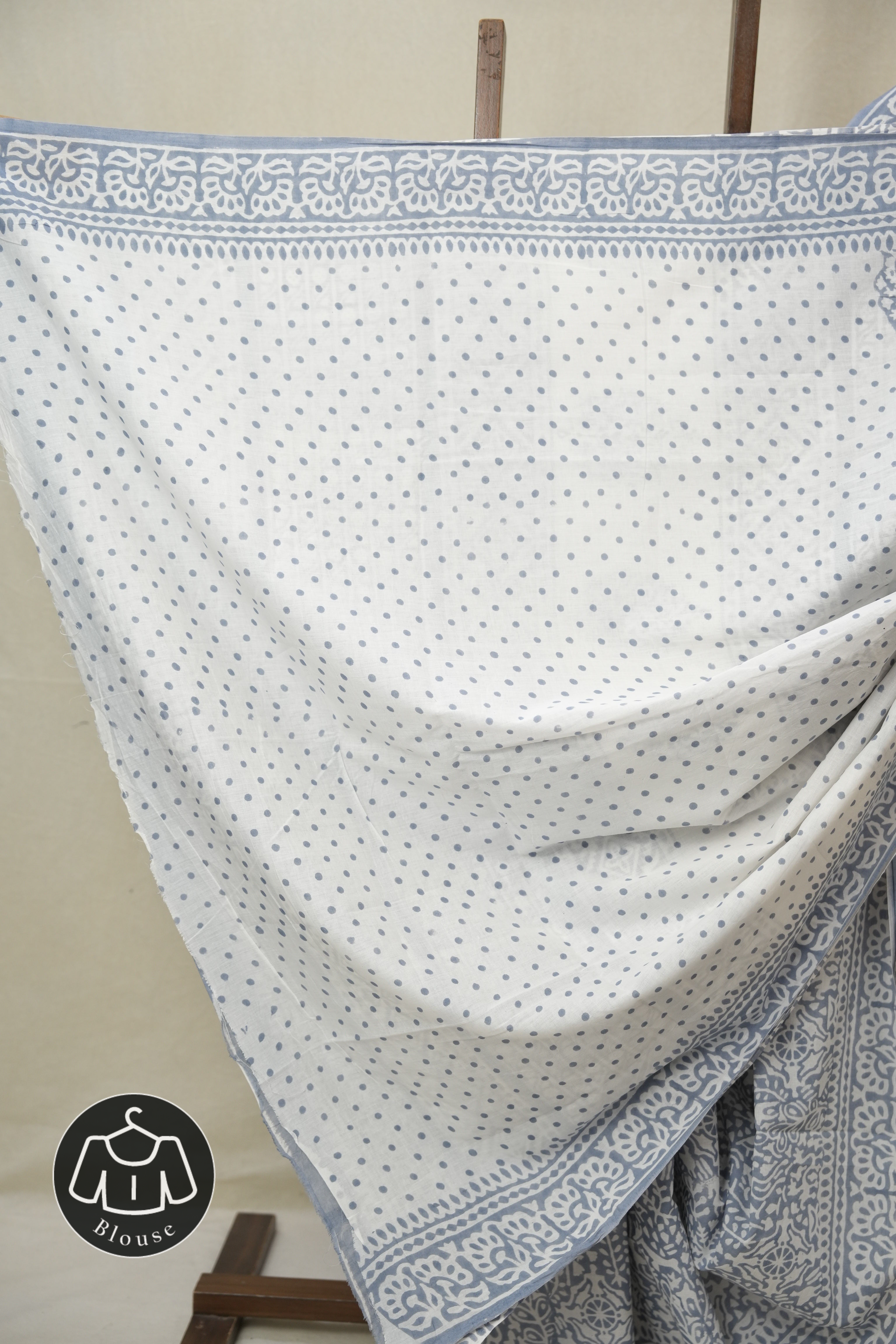 Light Blue HBP Cotton Saree - SRLBCS3356