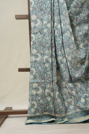 Light Sky Blue Cotton Silk Saree With Maheshwari Border - SRLSBCSS1517