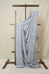 Moon Blue HBP Cotton Saree - SRMBCS3361