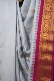 Tinted Blue Gadwal Silk Saree - SRTBGSS612