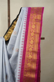 Tinted Blue Gadwal Silk Saree - SRTBGSS612