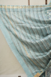 Light Sky Blue Cotton Silk Saree With Maheshwari Border - SRLSBCSS1517